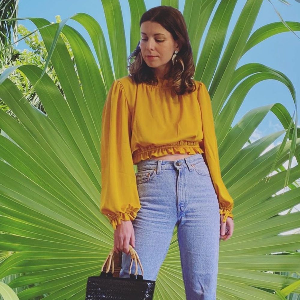 Lisa Says Gah Romi top in marigold